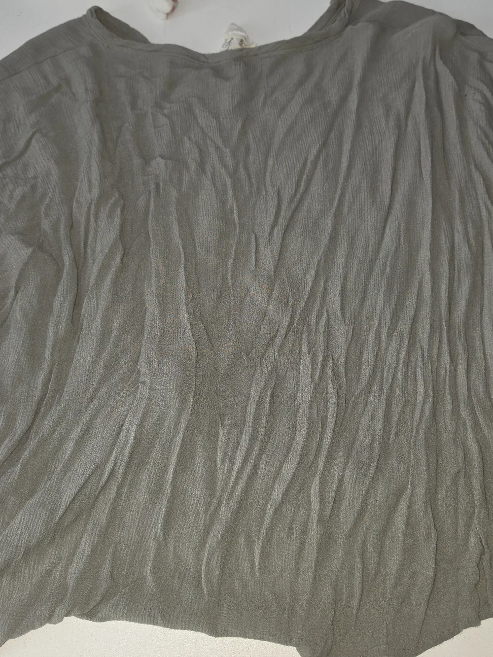 Fantastic Fawn Crinkle Knot-Front Button Top - Light Sage